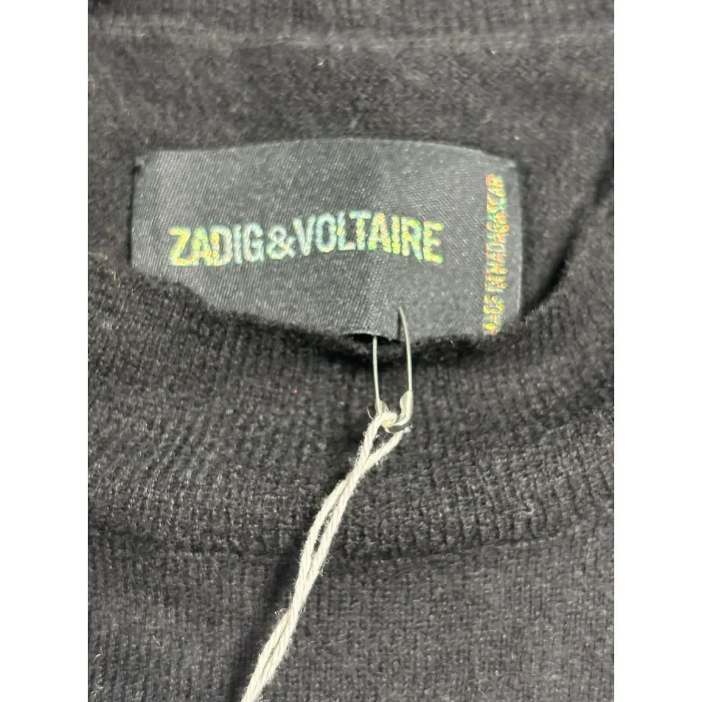 Zadig & Voltaire NWT Ruby Oversized‎ Featherweight Cashmere Sweater Noir X-Small - Picture 8 of 9